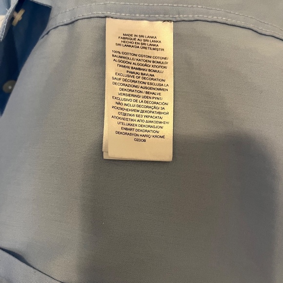 NWOT Ralph Lauren Non Iron Blue 100% Cotton Shirt/Blouse US M - Picture 7 of 11